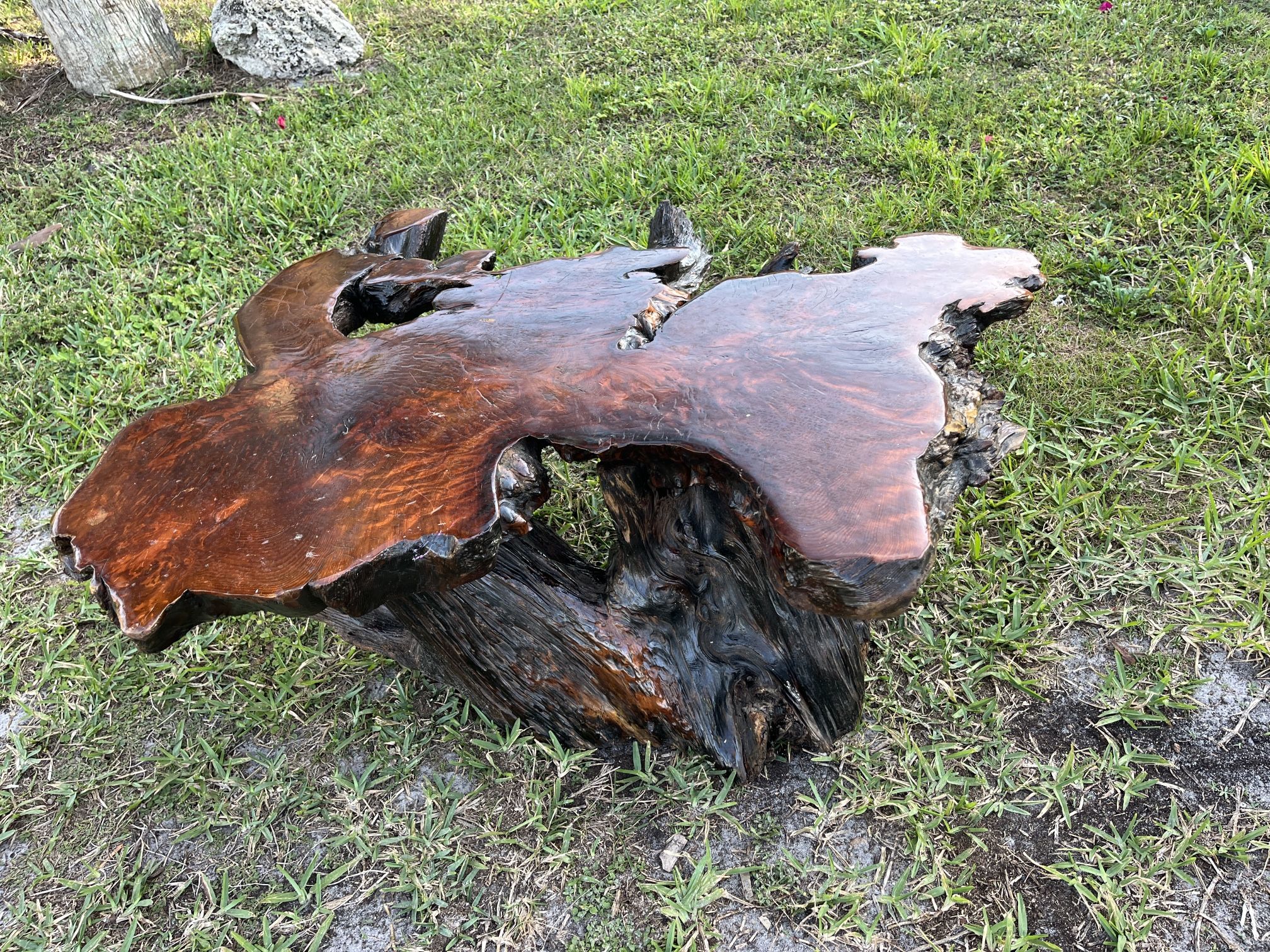 Live Edge Redwood Custom Wood Rustic Coffee Table