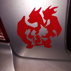 Permanent Shimmer Decal Of The Charmander Evolution Line