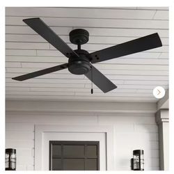 Hunter Midnight Prairie 52 in. Indoor/Outdoor Matte Black Standard Ceiling Fans