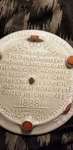 Cherokee Sequoyah Alphabet - Frankoma 1828