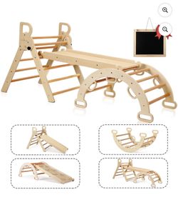 Pikler Triangle Climbing Gym 3-in-1 Foldable for Kids
