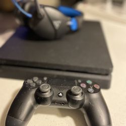 PS4 Slim w/ Turtle Beach Headset, 1 Control, AC Power Cord