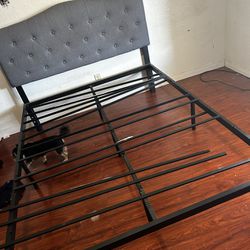 queen bed base Frame with backboard