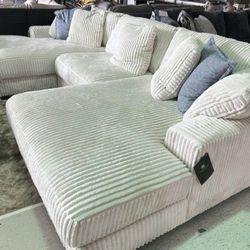 Ivory Cloud Modular Plush Comfy Sectional Sofa Couch