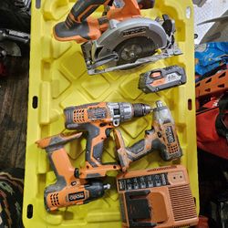 Ridgid 18v 2 Impacts, Drill, Circular Saw, Battery, In Bag, Bt1.2,1, Prices Firm No Offers No Trades
