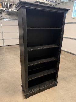 Black bookcase, solid wood, like new