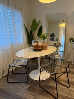 Clear Acrylic dinning chair with metal legs