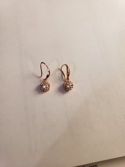Amira 18k Rose gold-plated drop earrings