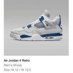 Jordan 4 Retro “Military Blue” Size 12