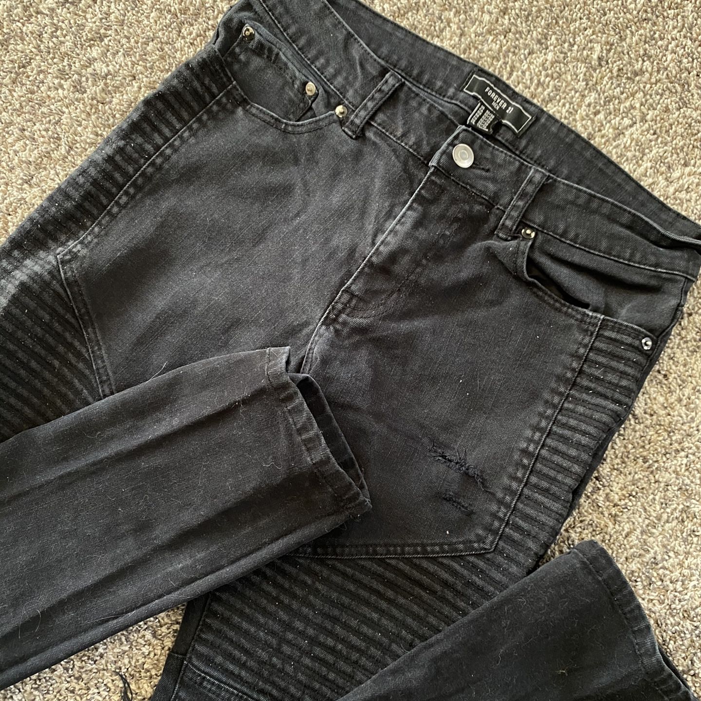 Men’s Forever 21 Biker Denim Jeans