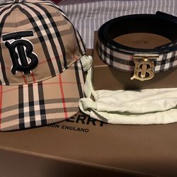Burberry Hat And Belt 
