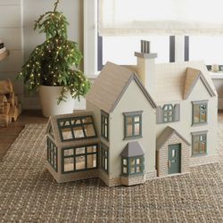 Toy Doll Cottage Dollhouse Open-back Design Wood Construction Magnolia