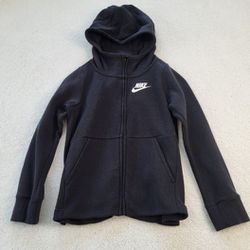 Nike Zip Up Black Hoodie Youth Size Small with Front Pockets