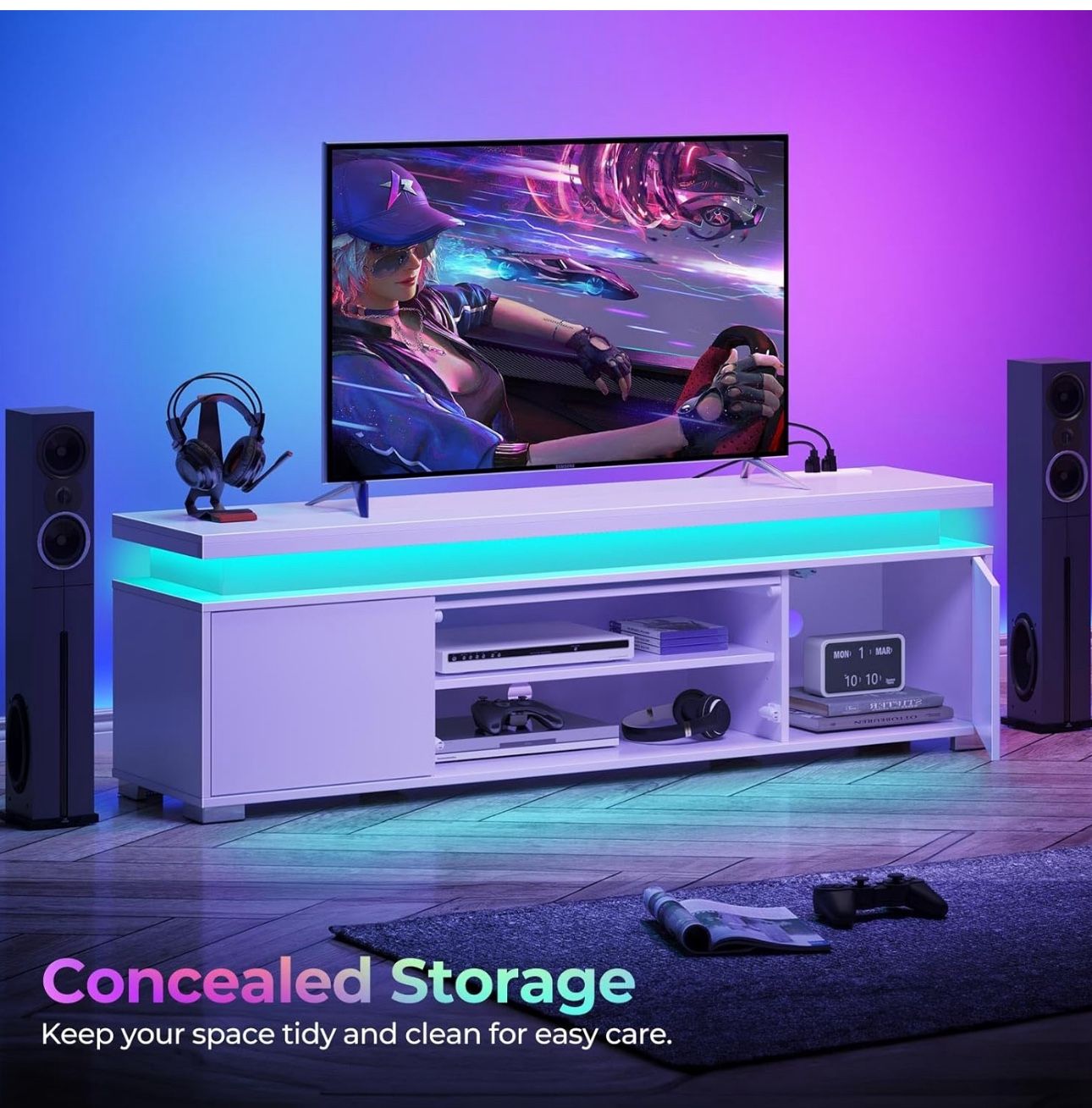 TV Stand with LED Lights