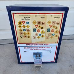 Vintage Road Map Dispenser Coin-Op Vending Machine Garage Automobilia