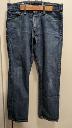 Levi's Men’s 514 Slim Straight Blue Medium Wash Denim Jeans 5-Pocket Zip