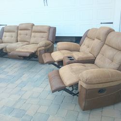 Reclining Sofa and Loveseat Set 