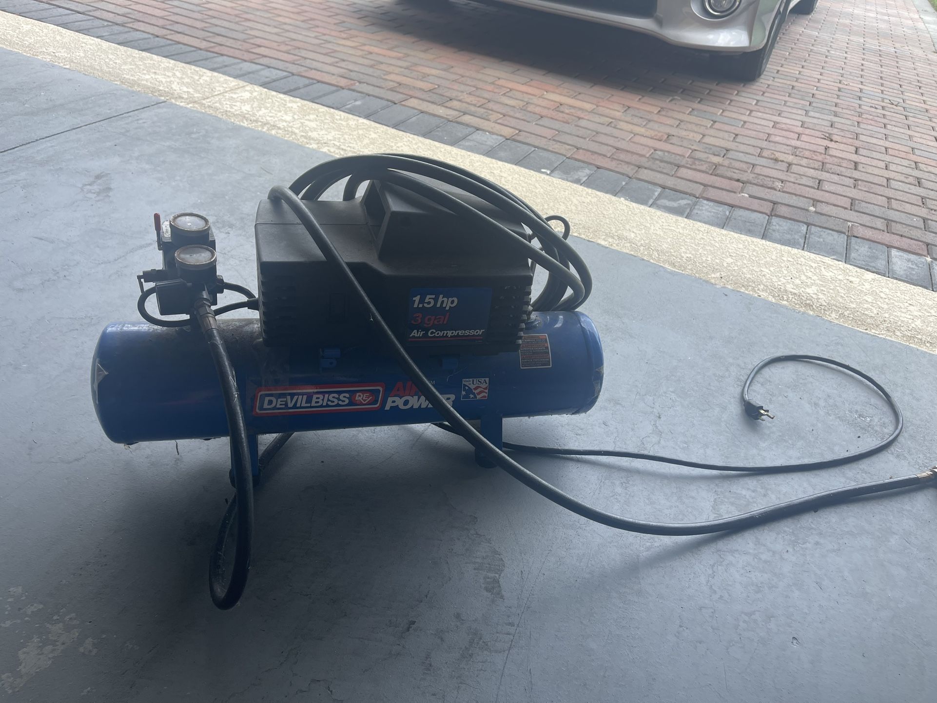Devil bliss air compressor 1.5hp 3 gallon