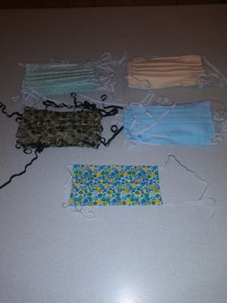 24 WASHABLE REUSABLE FACE MASKS BUY ALL OR INDIVIDUALLY $100.00 FOR ALL OR $5.00 EACH ALL NEW HANDMADE