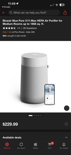 Blueair Blue Pure 311i Max HEPA