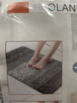 New - Plant Elegant Bathroom Rug (Size: 16” x 24”) Gray