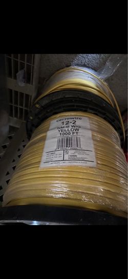 Selling Cerrowire 12/2 NM-B yellow electrical wire, 1,000 ft spool.