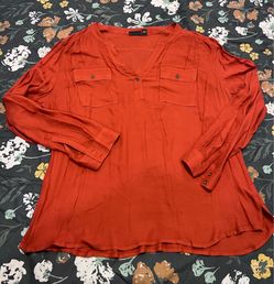 Women's Rust Orange Rayon Blouse