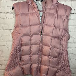 Old Navy Women’s Pink Fleece Lined Hooded Winter Puffer Vest Size XL