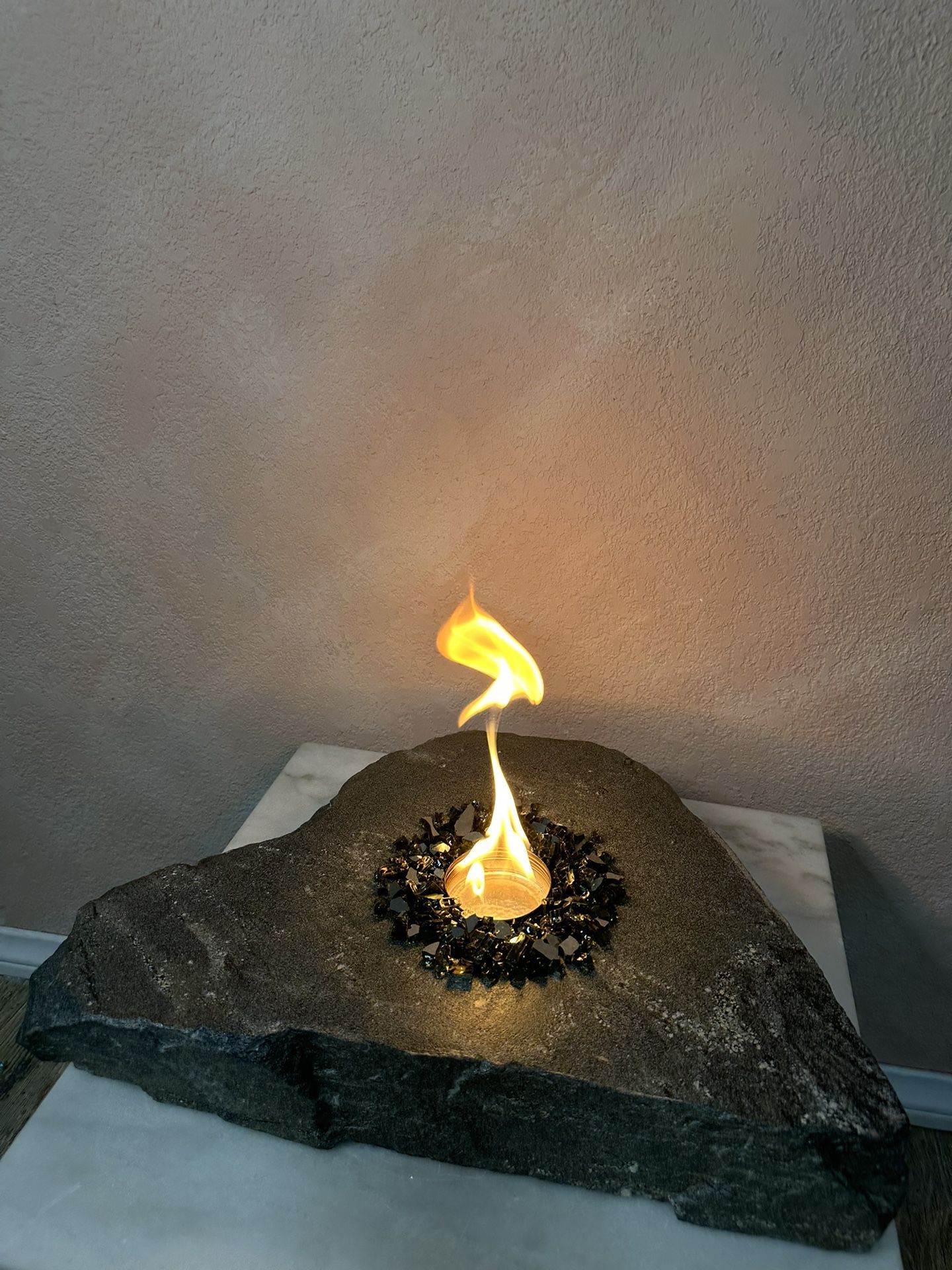 Handmade Stone Table Top Fire Pit for Indoor & Outdoor, Stone Candle Holder