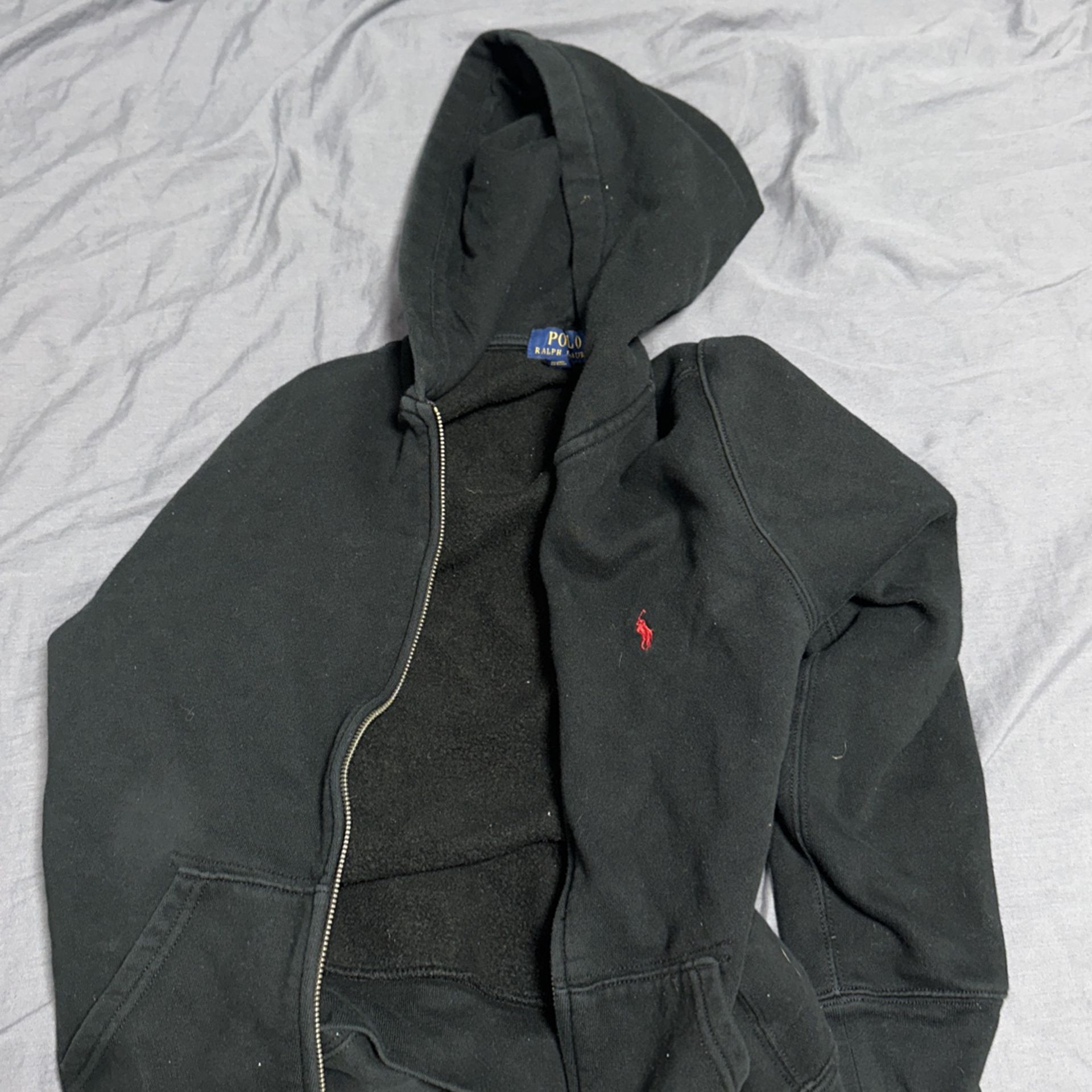 Polo hoodie All black red Logo