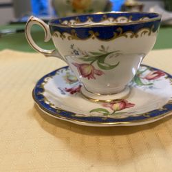 Bell “ Fine Bone China Tea Cup Set  Narcissus Blue 