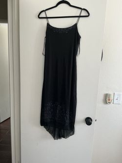 Byer too Black Spaghetti Strap Midi Dress with Glitter Floral Detail size s never used