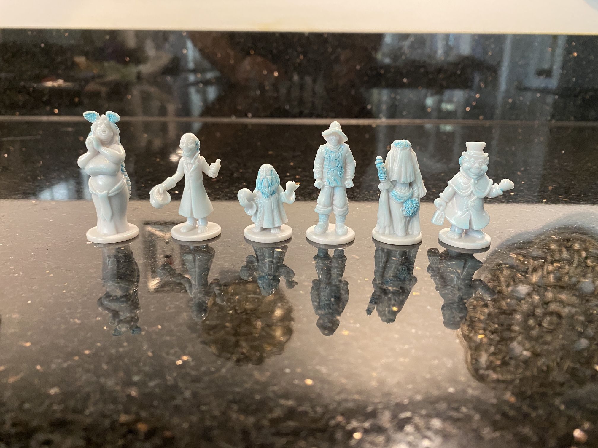 Vintage 2002 Disney Haunted Mansion Clue Game Board Ghost Pieces Set of 6
