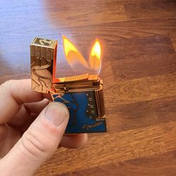 Zippo style gas double flame lighter $150 firm Fender design