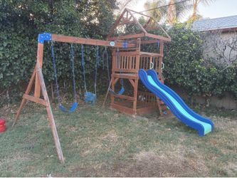 Kids swing and slide