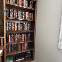 Oak Bookcases (2) & Desk