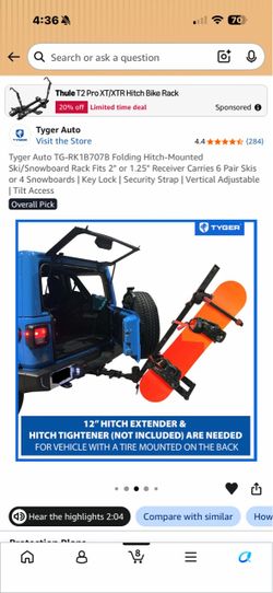 Ski/snowboard hitch rack