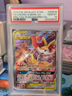 Pokemon Charizard & Braixen GX SM230 PSA 10