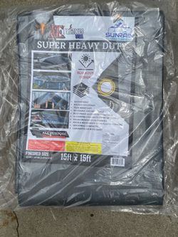 15x15’ super heavy duty 4 layer blackout design tarp cover shade