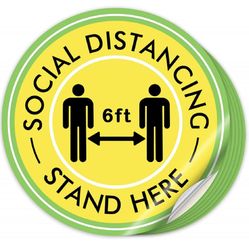 Brand New Social Distancing Floor Decals for Carpet 10 Pack- 12 Inch Upgraded Social Distancing Floor Stickers- Safety Social Distance Sign for Crowd