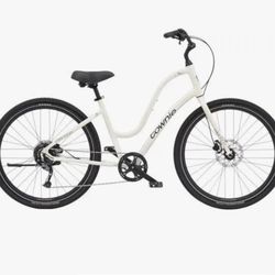 Electra Townie Path 9D bicycle, designed for town cruising and light exploring.