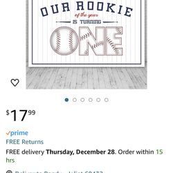 Sendy 7x5ft Baseball 1st Birthday Backdrop for Boy White Stripe Batter Up Slugger Birthday Party Decorations Banner Photo Booth Props