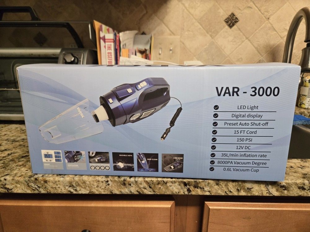 VARSK Vacuum/Tire Inflator /Digital Gauge/ LED Light