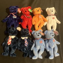 8 International Beanie Baby Bears Lot Of 8 All With Original Tags 1 Sup