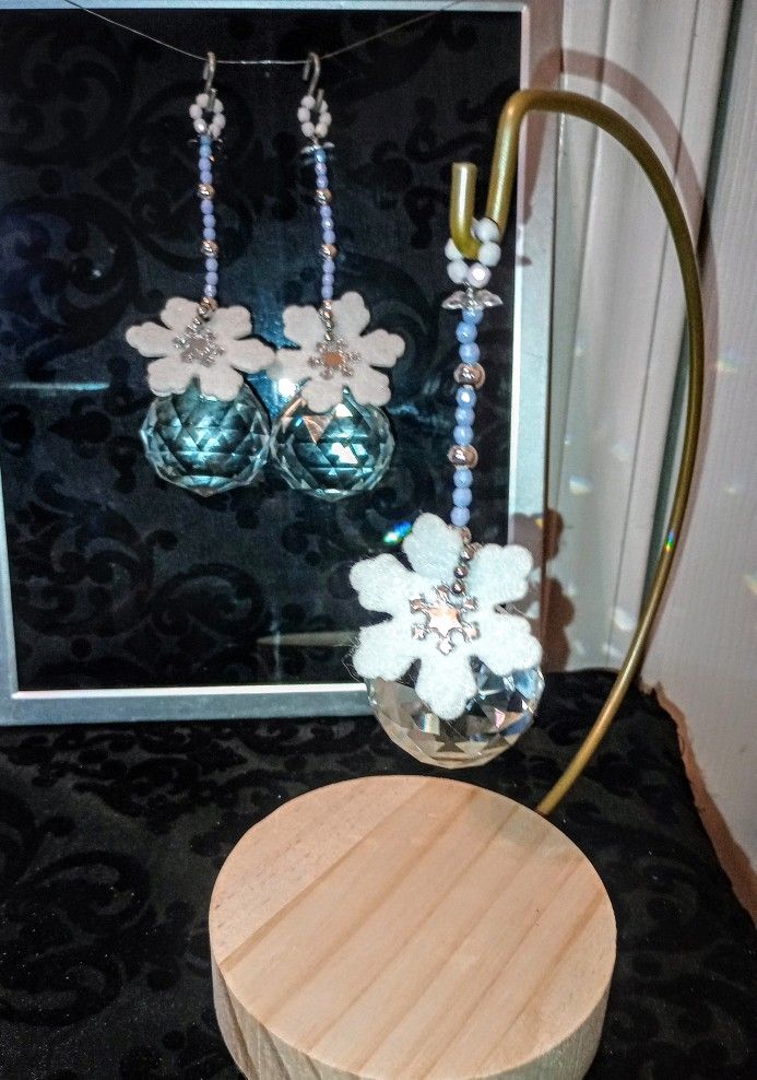 Crystal Sun Catchers - "Snowflake Trio"