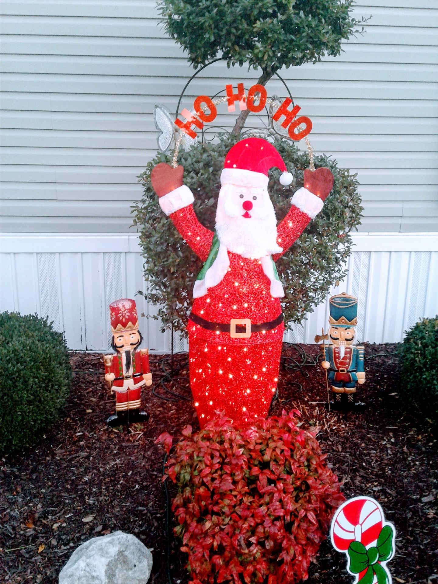 Prelit outdoors Santa 5 Feet Tall!