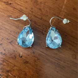 Real Blue Topaz Sterling Silver Earrings 