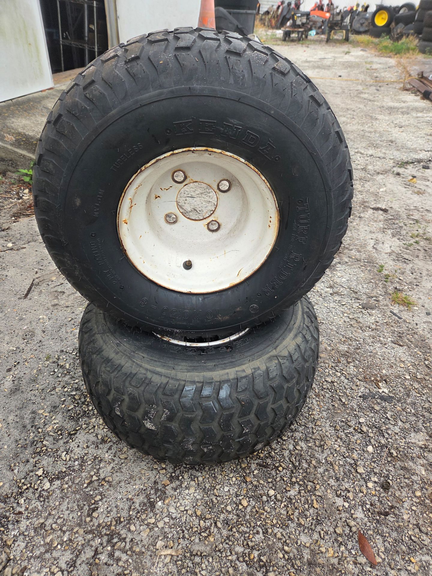 ((READ AD))((SET of TWO))((TWO 18X9.5X8 REAR ZEROTURN wheels)) Zeroturn