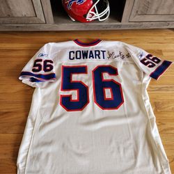 Reebok 2001 Buffalo Bills Sam Cowart 56 Signed Authentic Jersey 