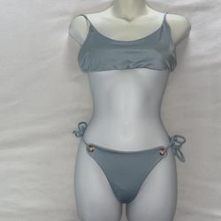Pacsun LA Hearts Baby Blue Swimwear 2 Piece Bikini Medium Top & XS Bottom  Women Junior A024